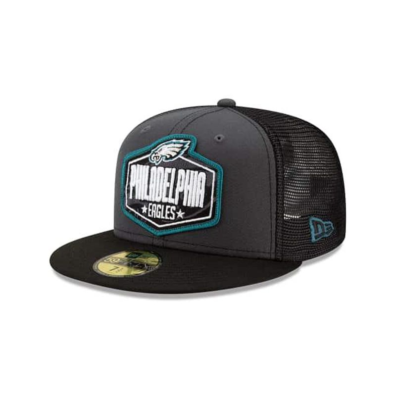 NFL Philadelphia Eagles Draft 59Fifty Fitted (DPL3886) - Grey New Era Caps